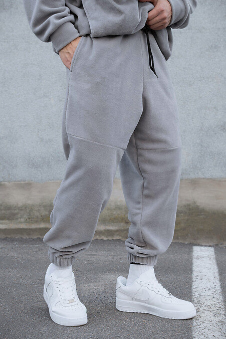 Мужские теплые флисовые спортивные штаны джоггеры Port Gray - #8055976