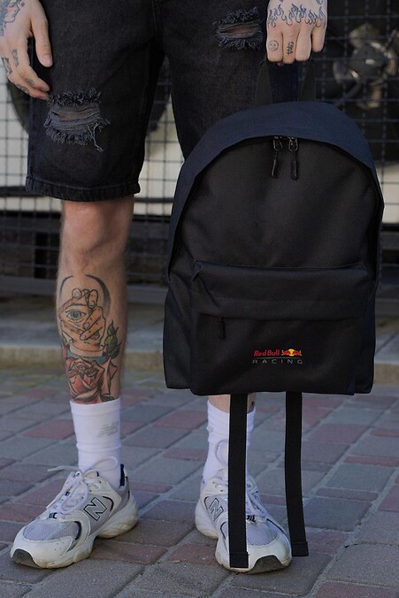 Men's Casual School Backpack Without Compact With Print RedBull Black - #8049978