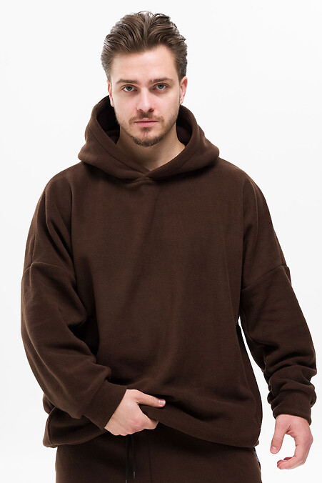 Чоловіче Флісове Оверсайз Худі Толстовка З Капюшоном Soprano Brown - #8055984