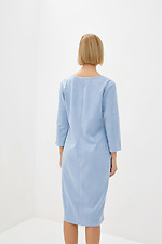 Деловое платье миди SIMMA из эко-замши голубого цвета Garne 3038000 фото №3