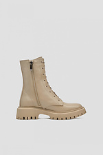 High demi-season beige boots made of genuine leather  4206000 photo №2