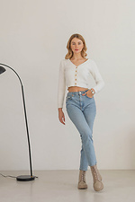 High demi-season beige boots made of genuine leather  4206000 photo №5