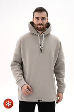 Men's warm oversized hoodie with MASKULT sand color print Teamv 8034000 photo №2