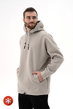 Men's warm oversized hoodie with MASKULT sand color print Teamv 8034000 photo №4
