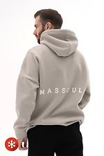 Men's warm oversized hoodie with MASKULT sand color print Teamv 8034000 photo №5