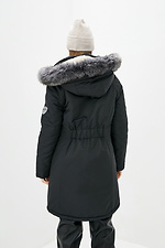Long winter parka on sheepskin with a hood and large pockets DASTI 2023001 photo №3