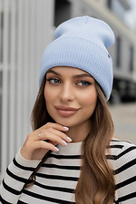 Women's ribbed hat Alita blue  4051001 photo №1