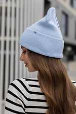 Women's ribbed hat Alita blue  4051001 photo №2