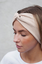 Жіноча Пов´язка На Голову В Рубчик Horizon Light Beige Without 8056001 Foto №4