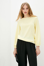 Желтая блуза 1003 из софта с длинными рукавами-фонариками Garne 3037002 фото №1