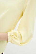 Żółta bluzka 1003 z miękkiego materiału z bufiastymi długimi rękawami Garne 3037002 zdjęcie №4