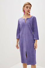 Деловое платье миди SIMMA из эко-замши фиолетового цвета Garne 3038002 фото №1