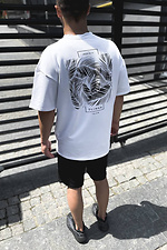 Lang geschnittenes Oversize-T-Shirt aus Baumwolle mit Rückendruck GRUF 8050002 Foto №2