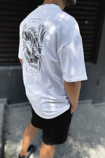 Lang geschnittenes Oversize-T-Shirt aus Baumwolle mit Rückendruck GRUF 8050002 Foto №3