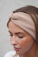 Женская повязка на голову в рубчик Horizon Dark Beige Without 8056002 фото №4
