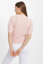 Вязаный свитер с короткими рукавами и пышными цветами Garne 3400003 фото №3