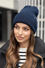 Women's ribbed hat Alita blue  4051003 photo №1