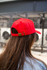 Red cotton trucker cap with a semicircular peak Without 8048003 photo №4