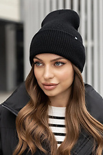 Women's ribbed hat Alita black  4051004 photo №1