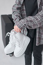 Damen-Lederstiefel in weißer Farbe 4207004 Foto №5