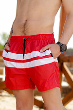 Полосатые пляжные шорты для плаванья из плащевки VDLK 8031004 фото №1