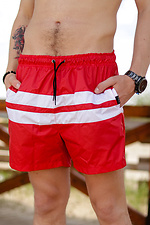 Полосатые пляжные шорты для плаванья из плащевки VDLK 8031004 фото №4