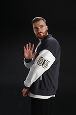 Men's bomber jacket with buttons Oversize Petlia 23 ash with milk Teamv 8034004 photo №5