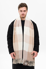 Мужской Шарф В Клеточку Terner Beige Without 8056005 фото №2