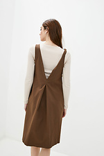 Brown office sundress NOON with a deep slit and a pleat at the back Garne 3037006 photo №3