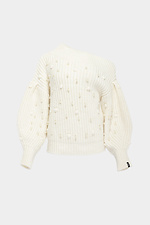 White knit sweater with pearls and puff sleeves Garne 3400006 photo №5