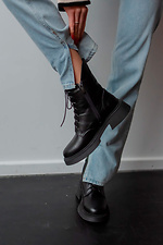 Women's black leather winter boots  4206006 photo №1