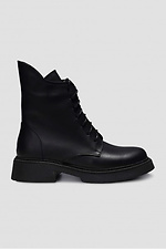 Women's black leather winter boots  4206006 photo №3