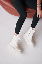 Women's milk-colored leather boots  4207006 photo №6