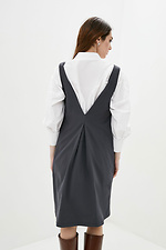 Gray office sundress NOON with a deep slit and a pleat on the back Garne 3037007 photo №3