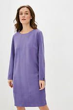 Фиолетовое офисное платье миди LIVIYA прямого кроя из эко-замши Garne 3038007 фото №1