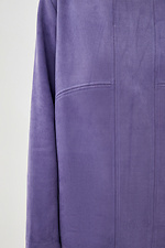 Фиолетовое офисное платье миди LIVIYA прямого кроя из эко-замши Garne 3038007 фото №4
