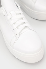 Women's white leather platform sneakers Garne 3200007 photo №5