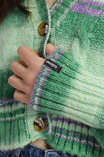 Short multicolored knitted cardigan Garne 3400007 photo №4
