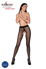 Black sheer open access tights Passion 4027007 photo №1