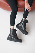 Women's leather boots of black color 4207007 photo №4