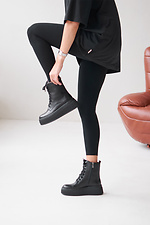 Women's leather boots of black color 4207007 photo №5