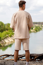 Летний хлопковый костюм, шорты и футболка бежевого цвета VDLK 8031007 фото №6