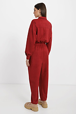 Red EDA suede jumpsuit with trousers and large patch pockets Garne 3040008 photo №4