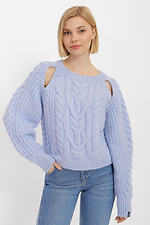 Короткий вязаный свитер оверсайз с разрезами Garne 3400008 фото №1