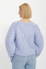 Короткий вязаный свитер оверсайз с разрезами Garne 3400008 фото №3