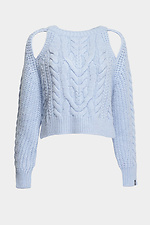 Короткий вязаный свитер оверсайз с разрезами Garne 3400008 фото №5