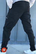 Черные зимние штаны зауженные с большими карманами по бокам AllReal 8042008 фото №5