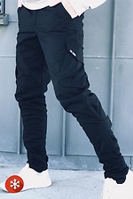 Черные зимние штаны зауженные с большими карманами по бокам AllReal 8042008 фото №6