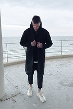 Черное мужское пальто классического кроя GRUF 8050008 фото №4