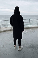 Черное мужское пальто классического кроя GRUF 8050008 фото №5